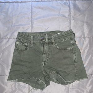 American Eagle Green jean shorts